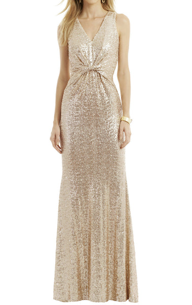 MACloth Mermaid Straps Sequin Long Formal Dress Blush Simple Prom Gown