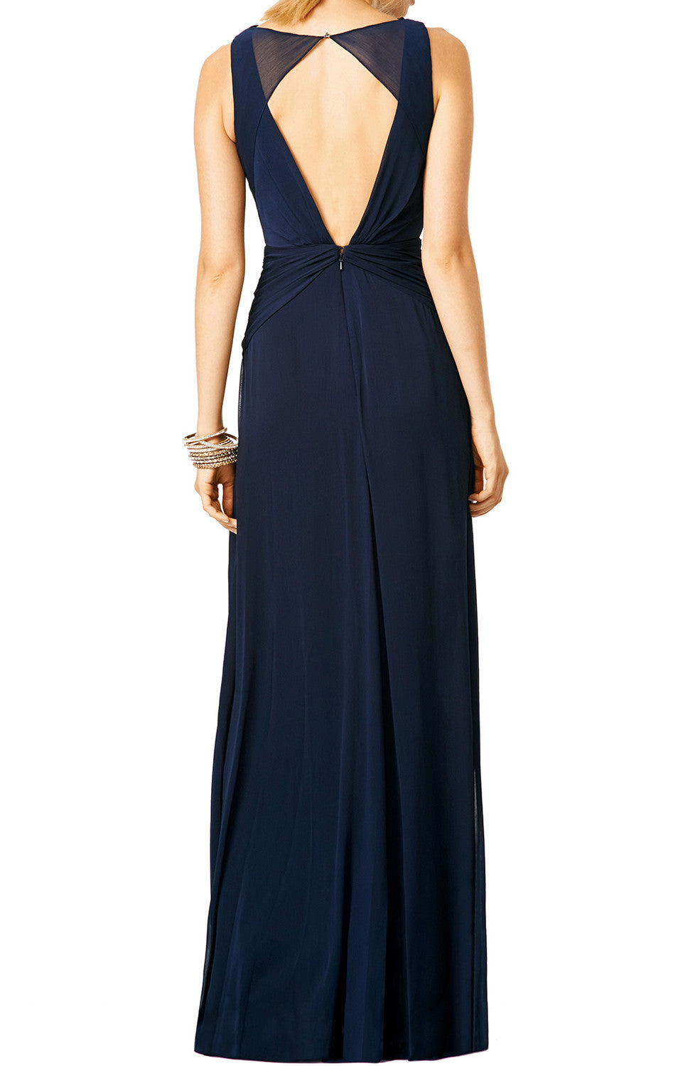 Vestido formal de gasa con escote redondo y tirantes MACloth, vestido de fiesta sencillo con espalda abierta