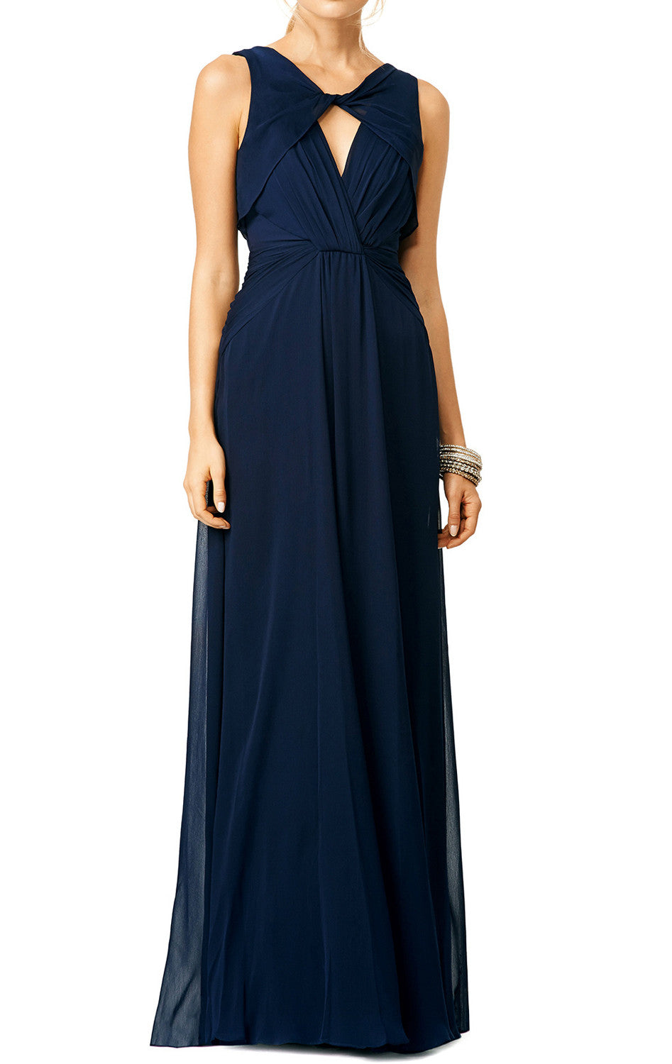 Vestido formal de gasa con escote redondo y tirantes MACloth, vestido de fiesta sencillo con espalda abierta