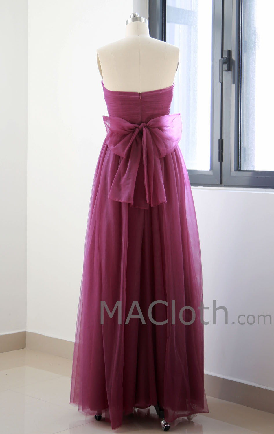 Multi Useful Tulle Burgundy Long Prom Dress, Formal Gown