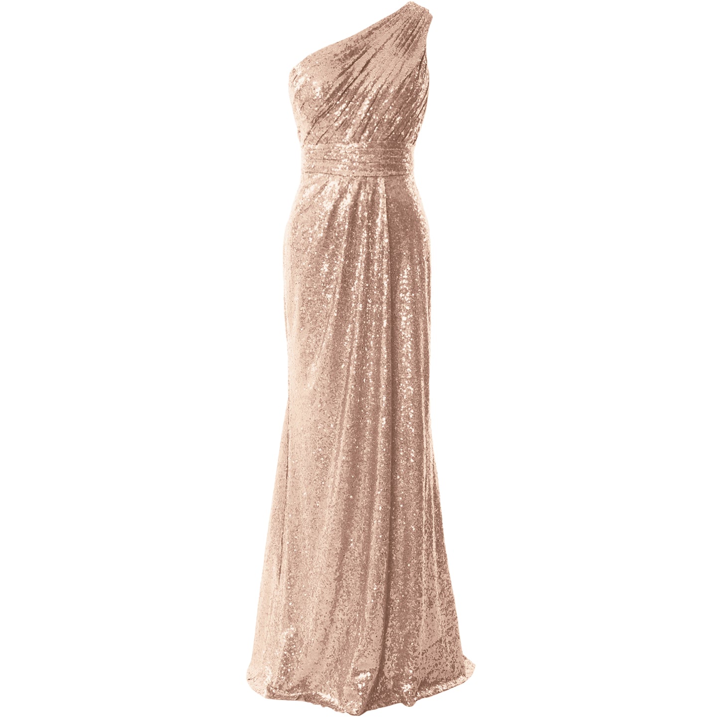 MACloth Women Bridesmaid Dresses One Shoulder Sequin Long Formal Gown Bridal Lavender / Tea Length / Custom Size MACloth Women Bridesmaid Dresses One Shoulder Sequin Long Formal Gown Bridal Lavender / Tea Length / Custom Size