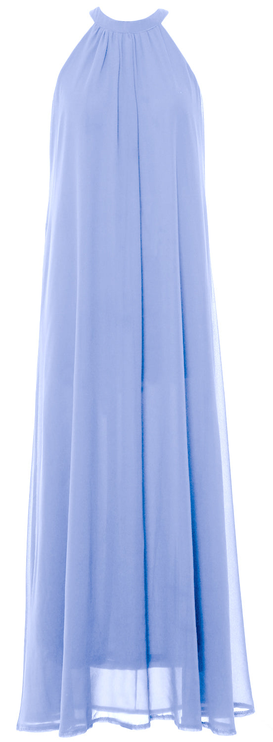 MACloth Damen Neckholder Chiffon Lange Hochzeit Party Brautjungfernkleider Mutter