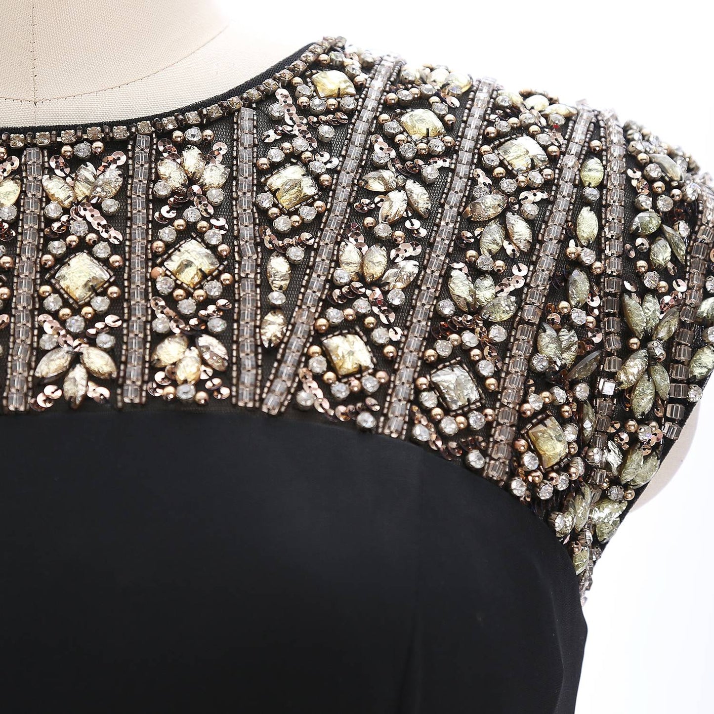 MACloth Women Cap Sleeves Beaded Formal Evening Gown Long Mother of Bride Dress