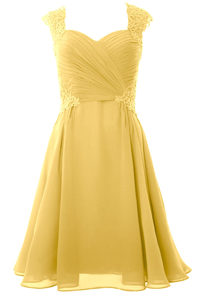 MACloth Women Cap Sleeve Cocktail Dress 2017 Short Wedding Party Formal Gown