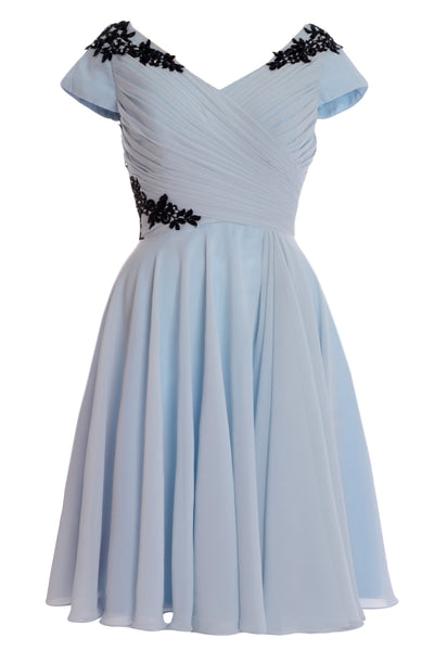MACloth Women Mother of Bride Groom Dresses Short Cap Sleeve Bridesmaid BD MoH