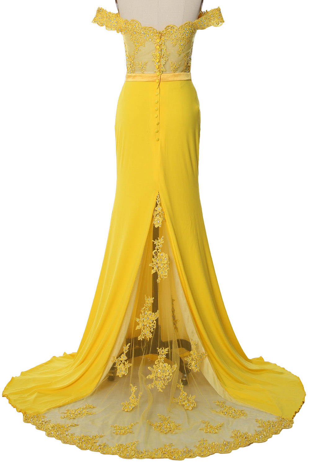 MACloth Women Prom Dresses Mermaid Off the Shoulder Lace Formal Evening Gown