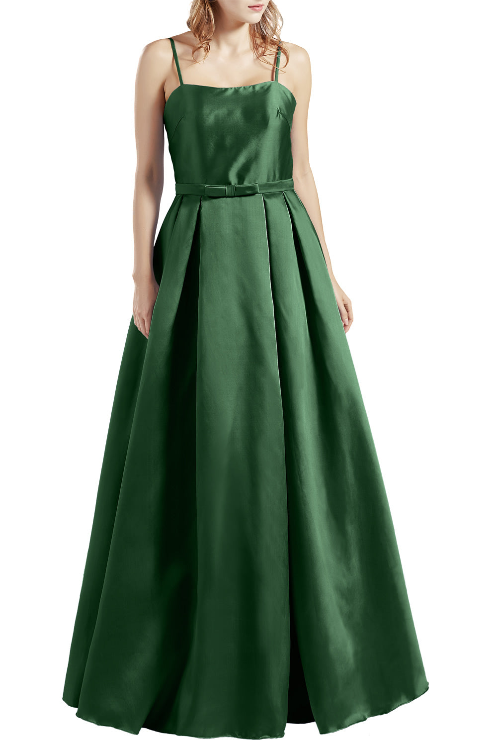 MACloth Damen Langes ärmelloses Satin-Ballkleid, Partykleid, Homecoming-Abendkleid