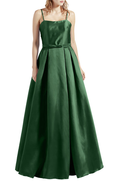 MACloth Women Long Sleeveless Satin Prom Party Dresses Homecoming Evening Gown