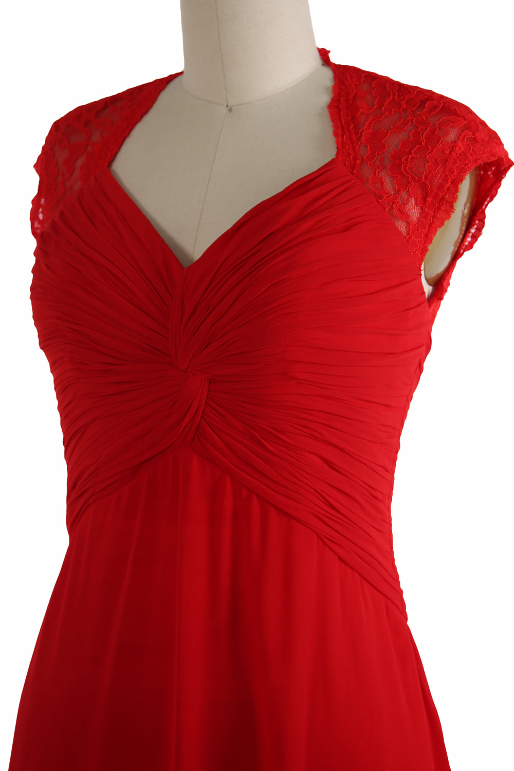 MACloth Women Cap Sleeve Lace Long Prom Dress Chiffon Wedding Party Formal Gown