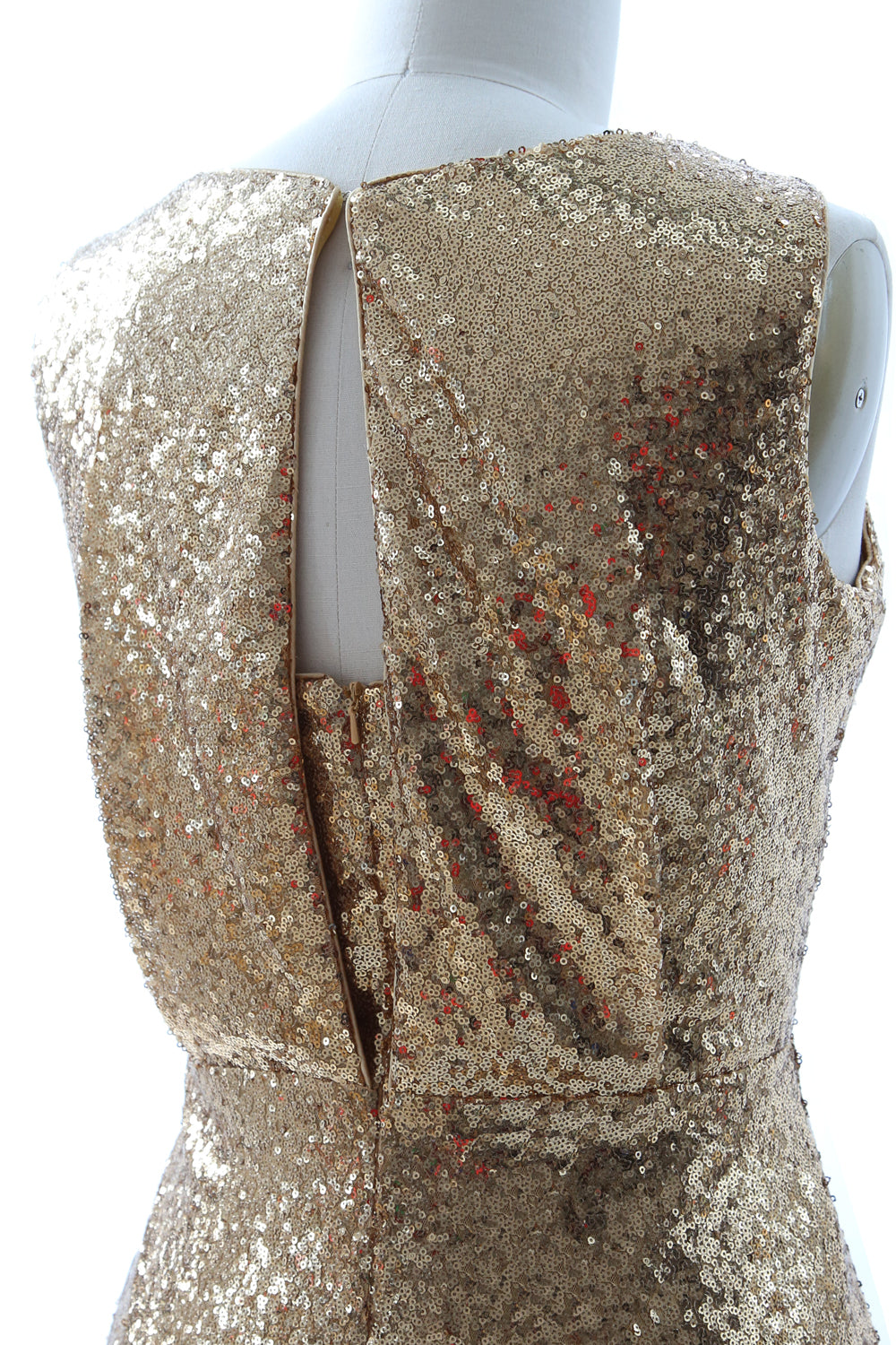 Vestido de dama de honor con lentejuelas y cuello en V de MACloth para mujer, vestido de fiesta de noche largo estilo sirena