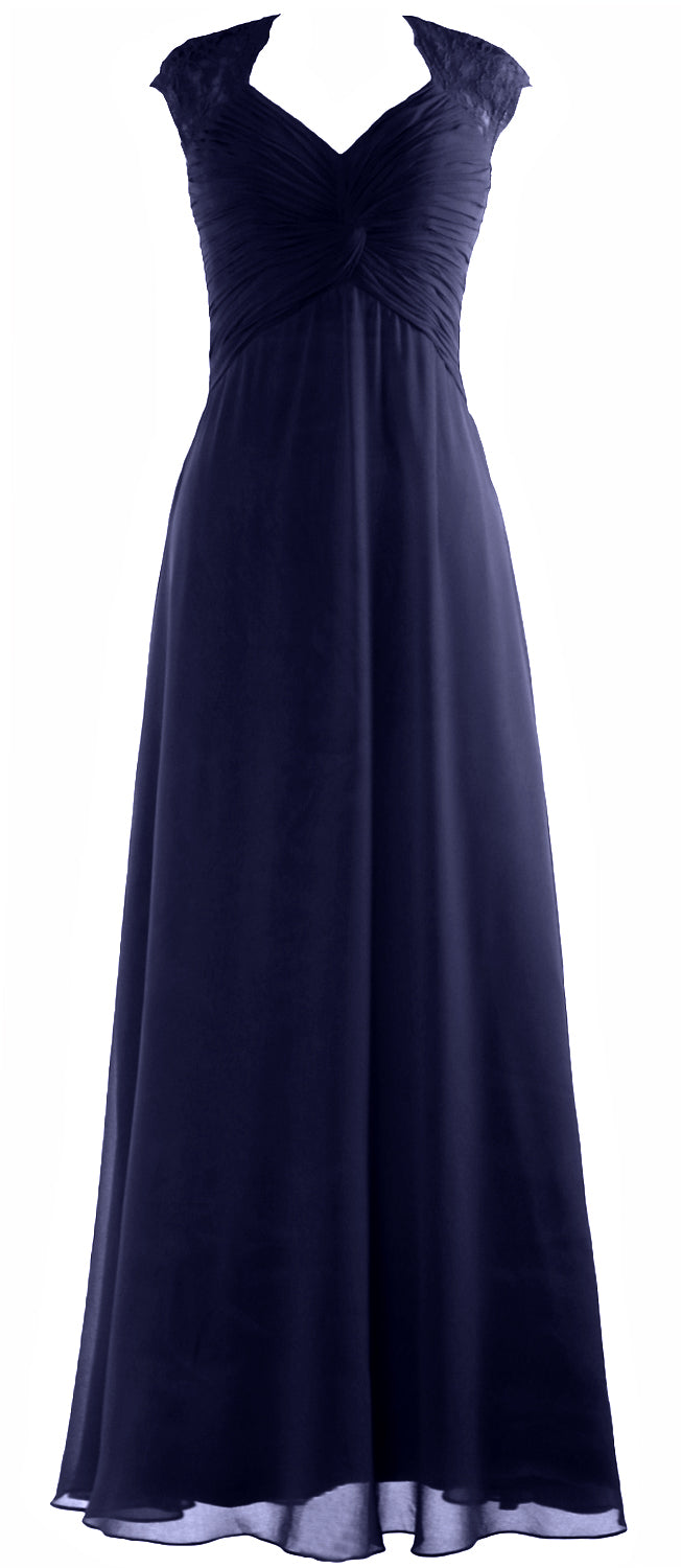 MACloth Women Cap Sleeve Lace Long Prom Dress Chiffon Wedding Party Fo MACloth Women Cap Sleeve Lace Long Prom Dress Chiffon Wedding Party Fo