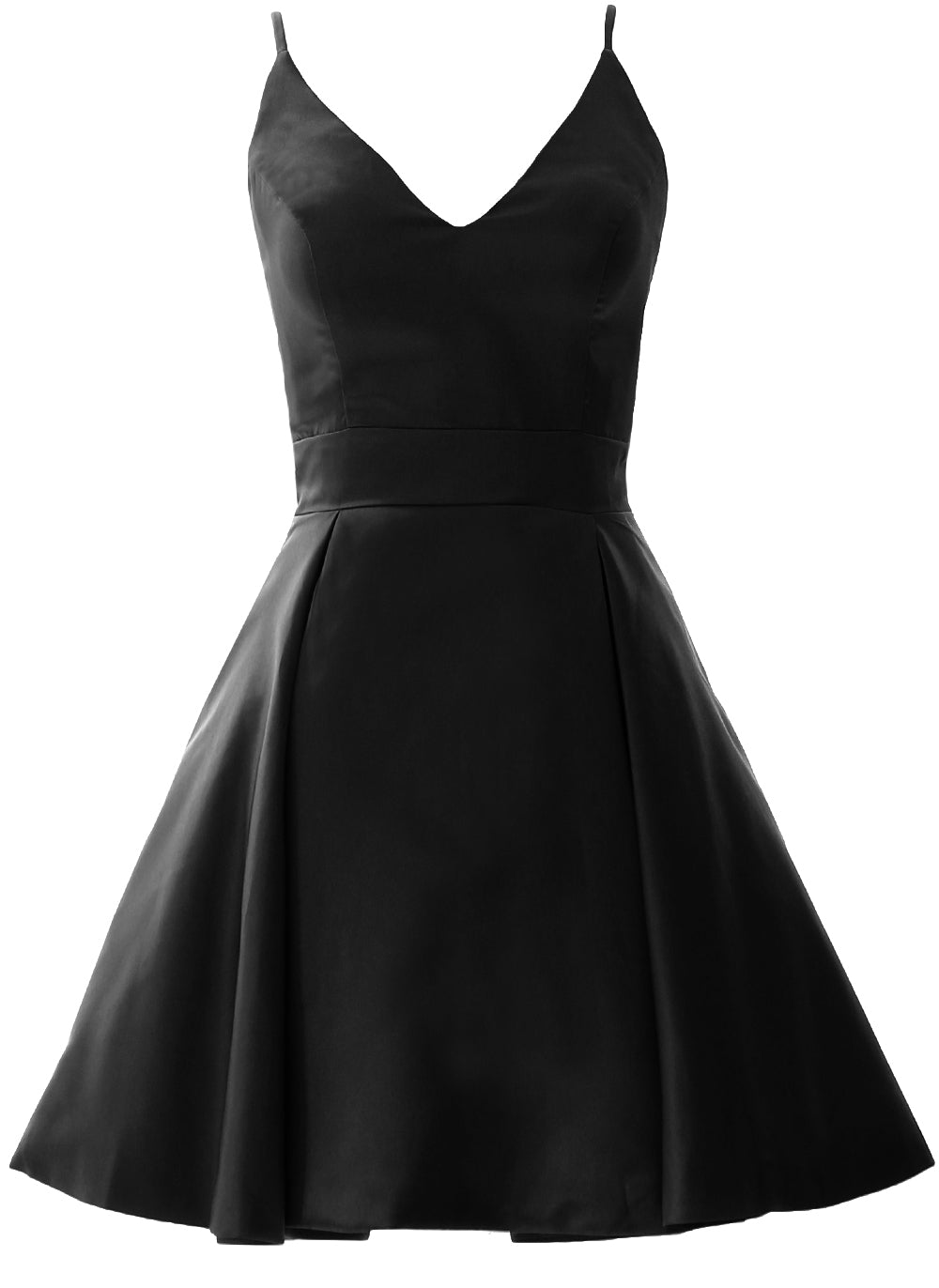 MACloth Mini vestidos de fiesta de graduación con escote en V de satén para invitados de boda