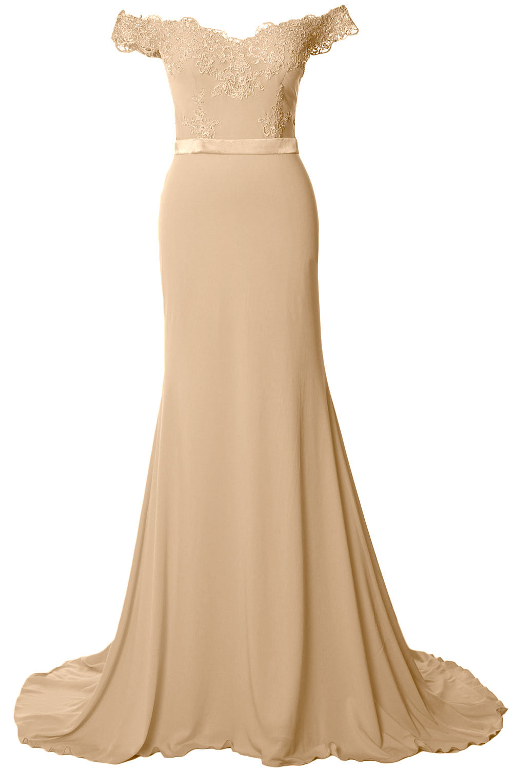 MACloth Women Prom Dresses Mermaid Off the Shoulder Lace Formal Evening Gown