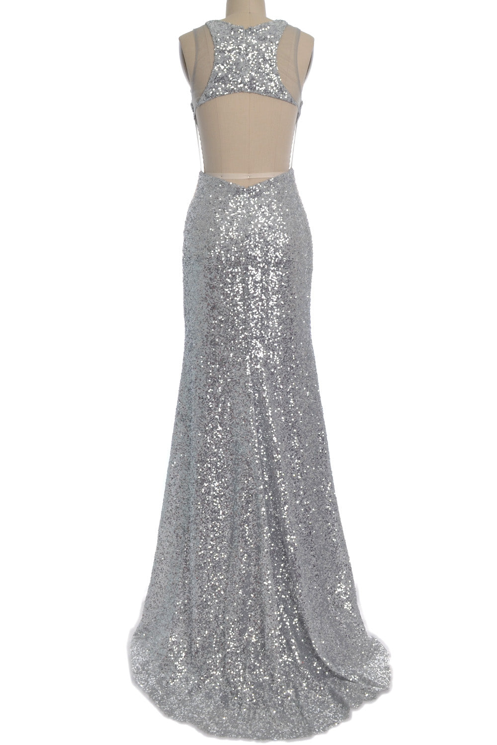 MACloth Wunderschönes Meerjungfrau-Kleid mit Ausschnitten und Pailletten, lang, für Abschlussball, Party, Abendkleid