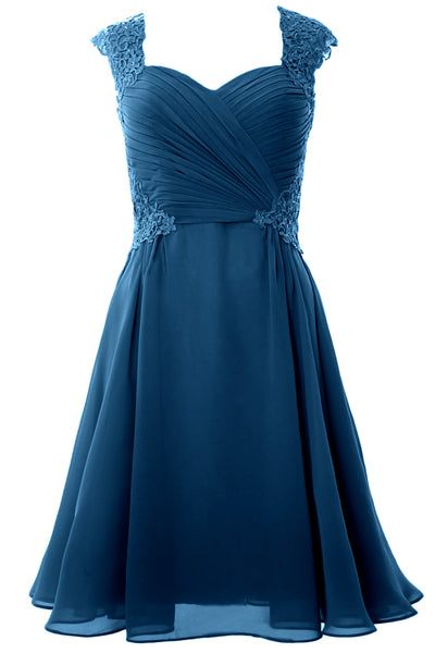 MACloth Women Cap Sleeve Cocktail Dress 2017 Short Wedding Party Formal Gown