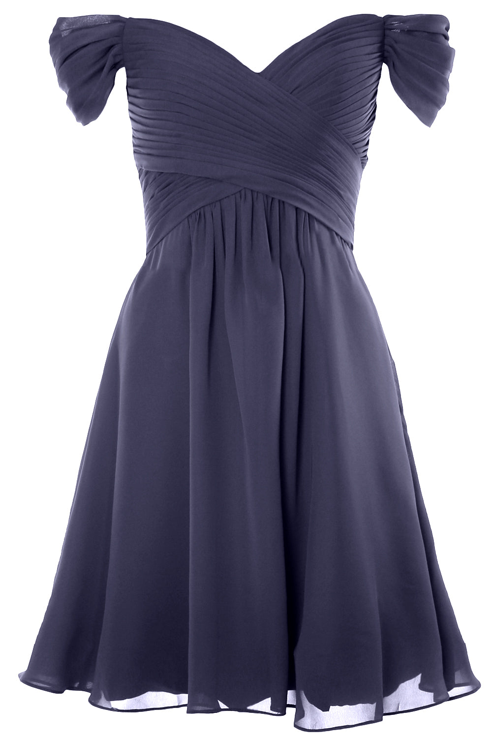 MACloth Damen Schulterfreies, kurzes Brautjungfernkleid für Hochzeit, Party, formelles Kleid