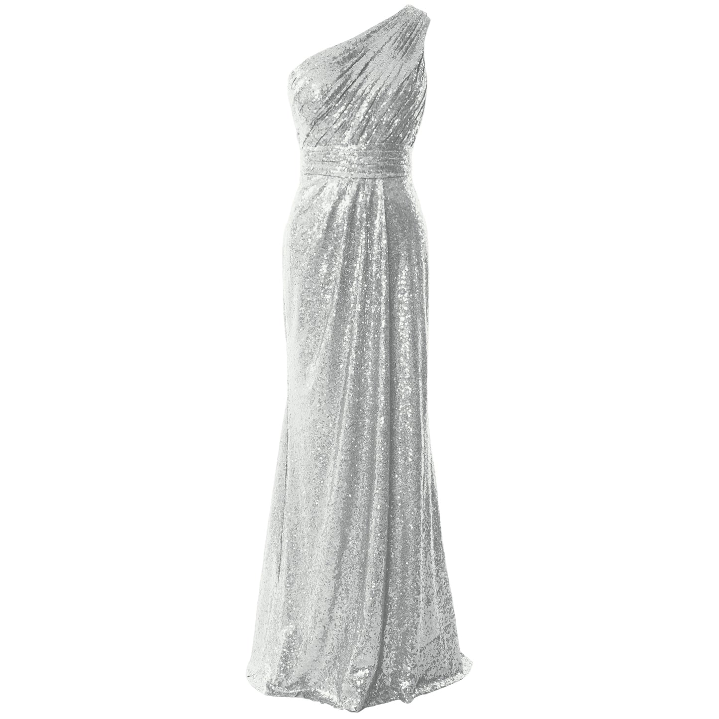 MACloth Women Bridesmaid Dresses One Shoulder Sequin Long Formal Gown MACloth Women Bridesmaid Dresses One Shoulder Sequin Long Formal Gown
