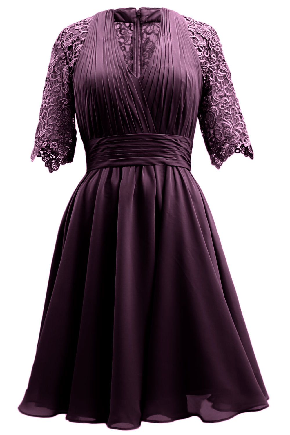 MACloth Vestidos de madre de la novia Encaje Cóctel Fiesta Invitada de boda Medias mangas