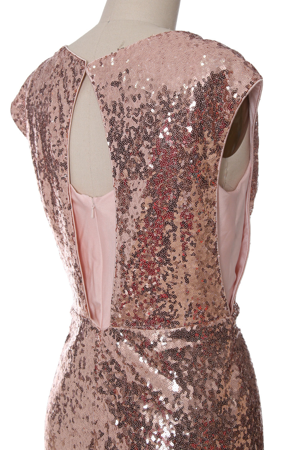 MACloth Damen Kleider für die Brautmutter mit Flügelärmeln und Pailletten, formelles Brautjungfernkleid