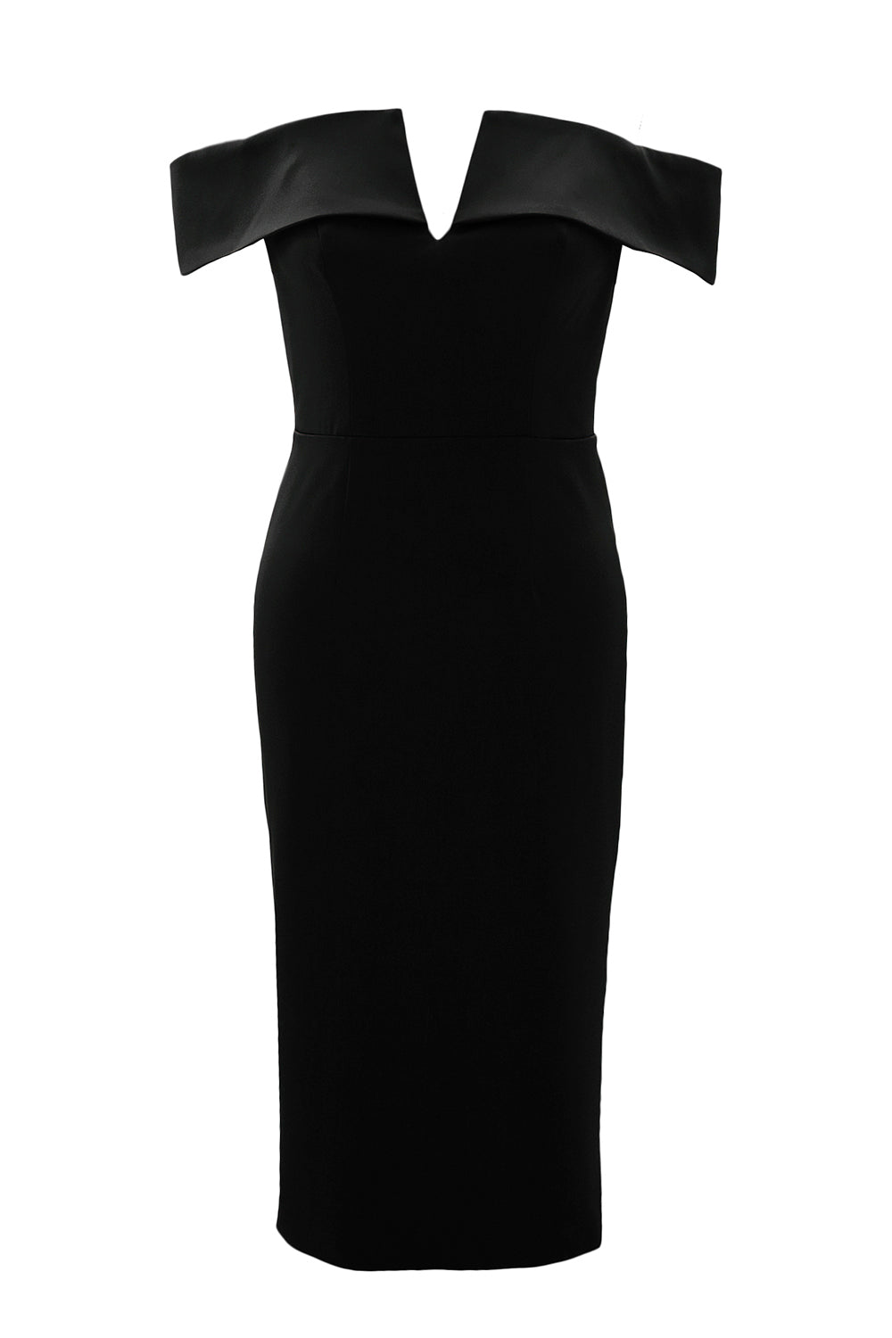 MACloth Women Sexy V Neck Off Shoulder Evening Bodycon Club Midi Cocktail Dress