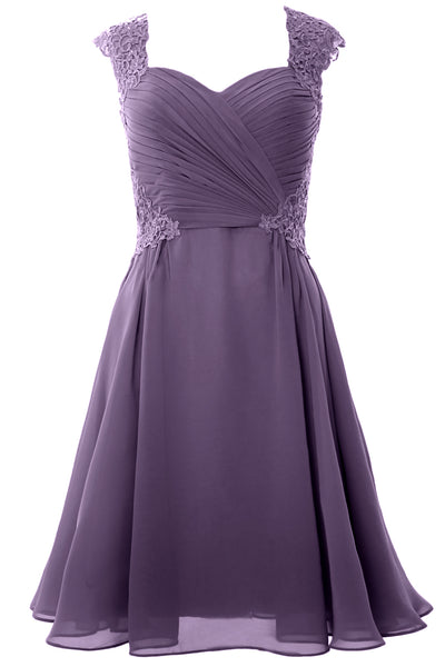 MACloth Women Cap Sleeve Cocktail Dress 2017 Short Wedding Party Formal Gown
