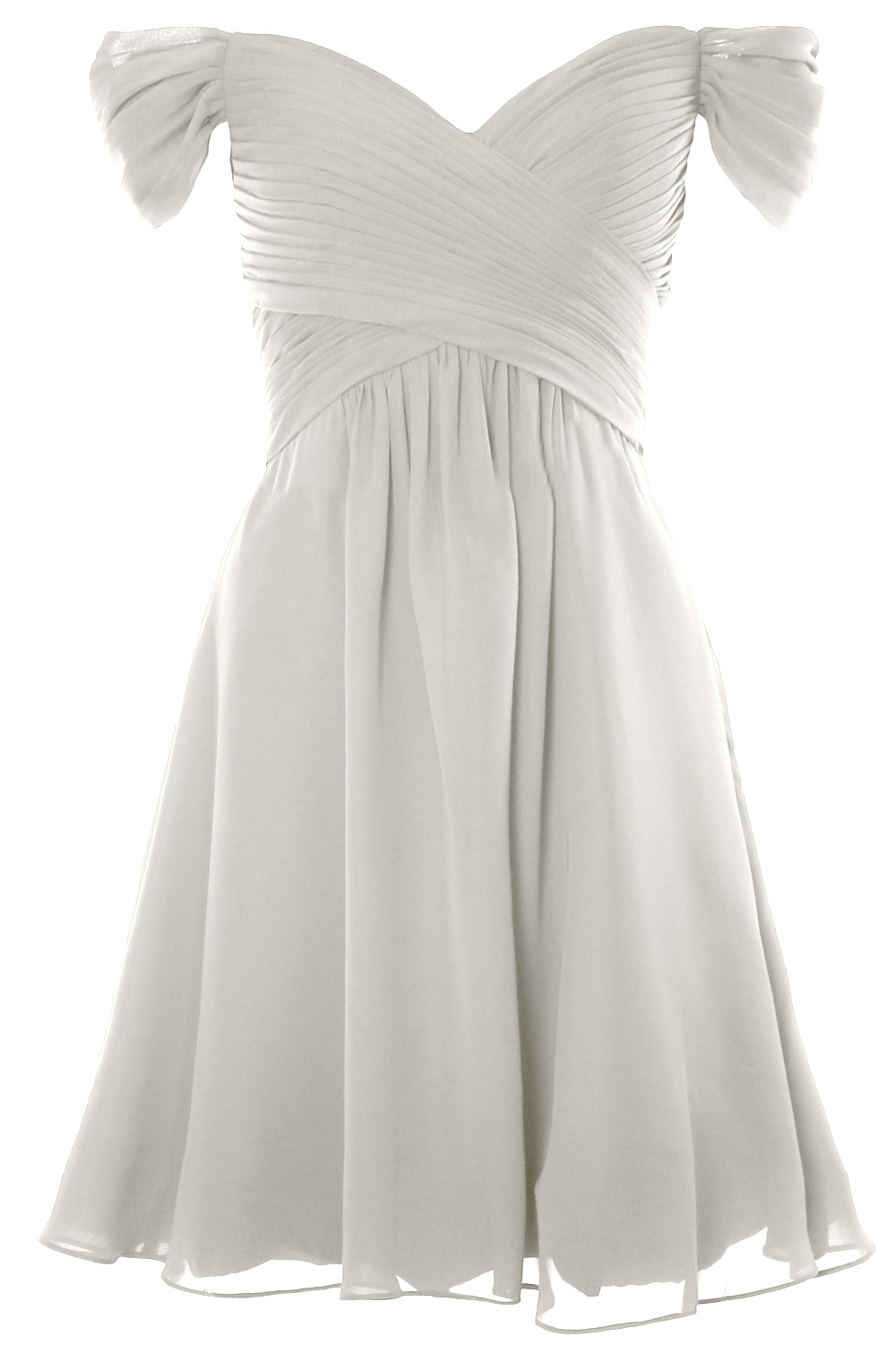 MACloth Damen Schulterfreies, kurzes Brautjungfernkleid für Hochzeit, Party, formelles Kleid