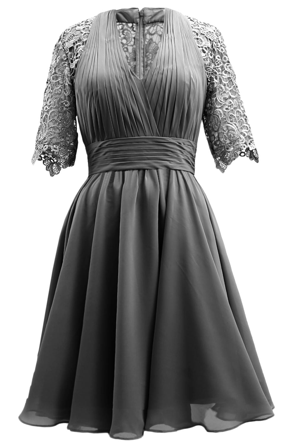 MACloth Vestidos de madre de la novia Encaje Cóctel Fiesta Invitada de boda Medias mangas