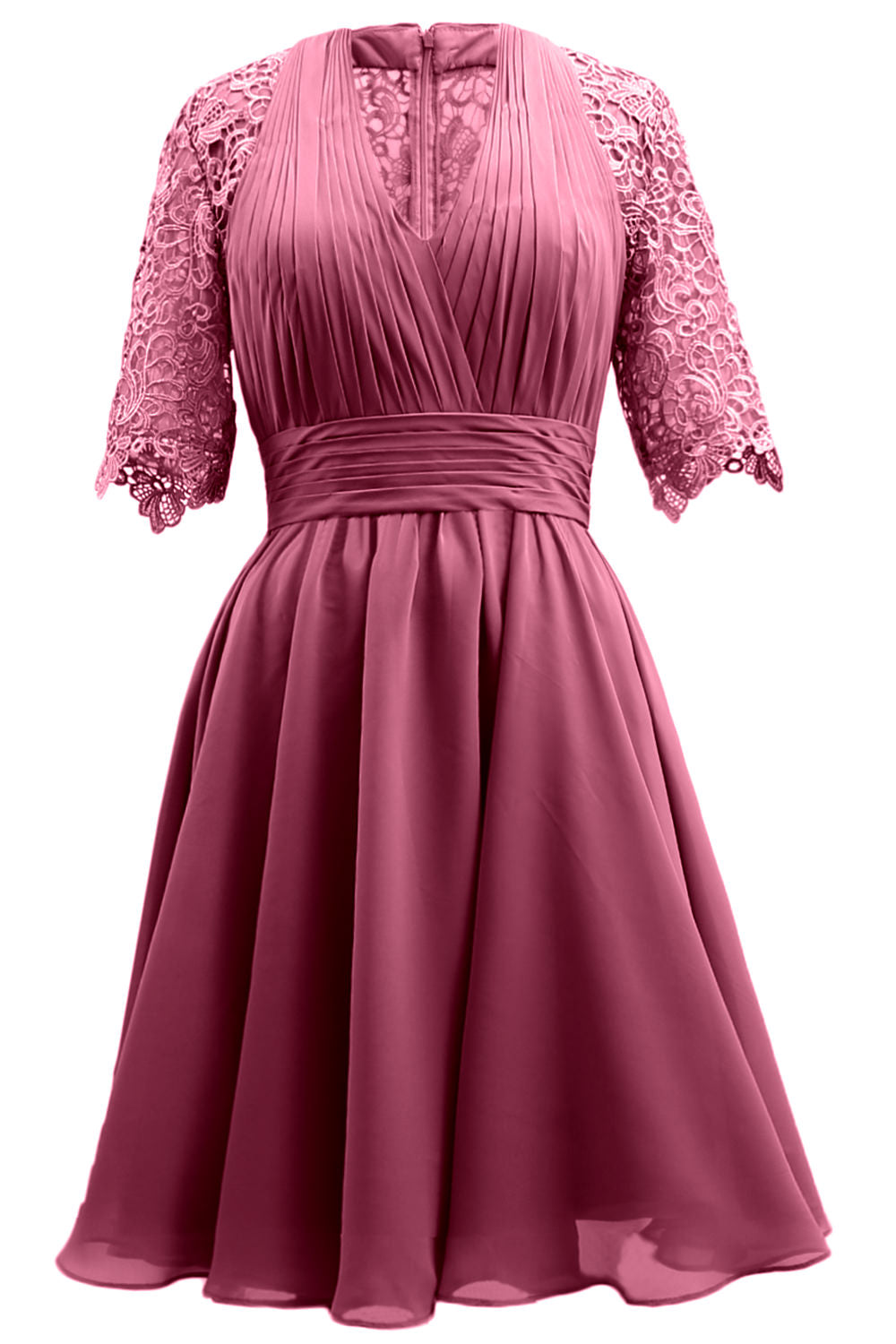 MACloth Vestidos de madre de la novia Encaje Cóctel Fiesta Invitada de boda Medias mangas