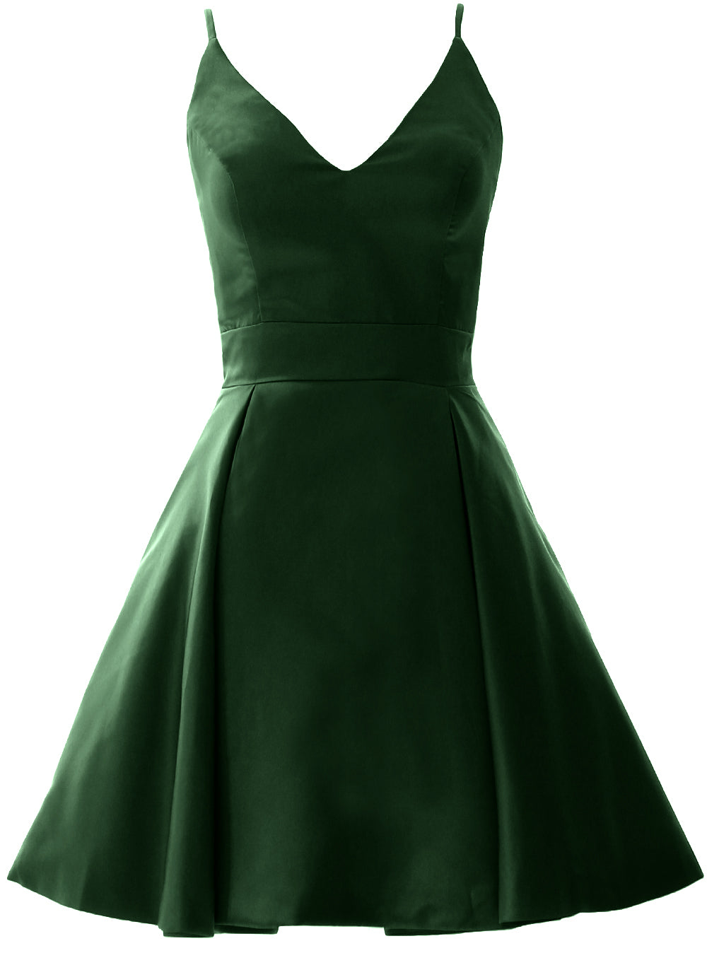MACloth Mini vestidos de fiesta de graduación con escote en V de satén para invitados de boda