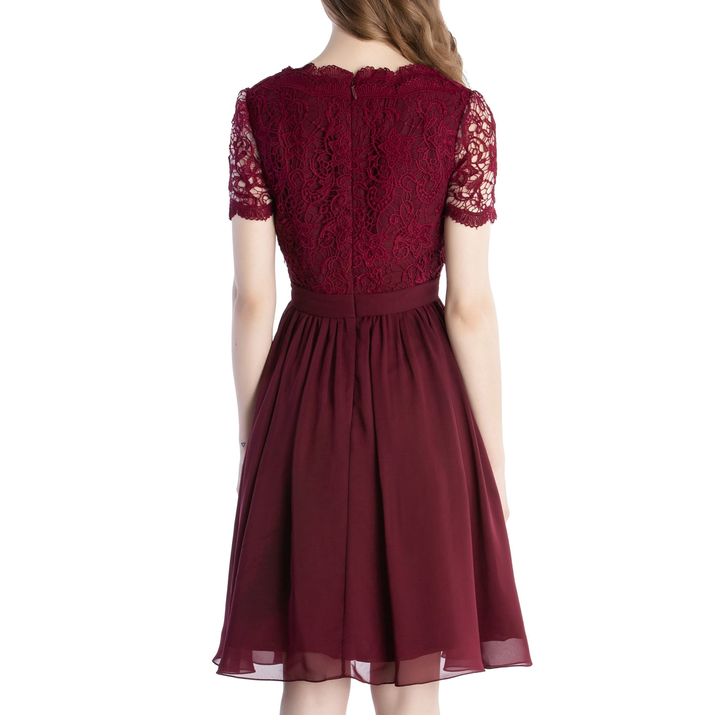 MACloth Mother of Bride Dresses Short Sleeves Wedding Guest Party Formal Gown Dusty Mauve