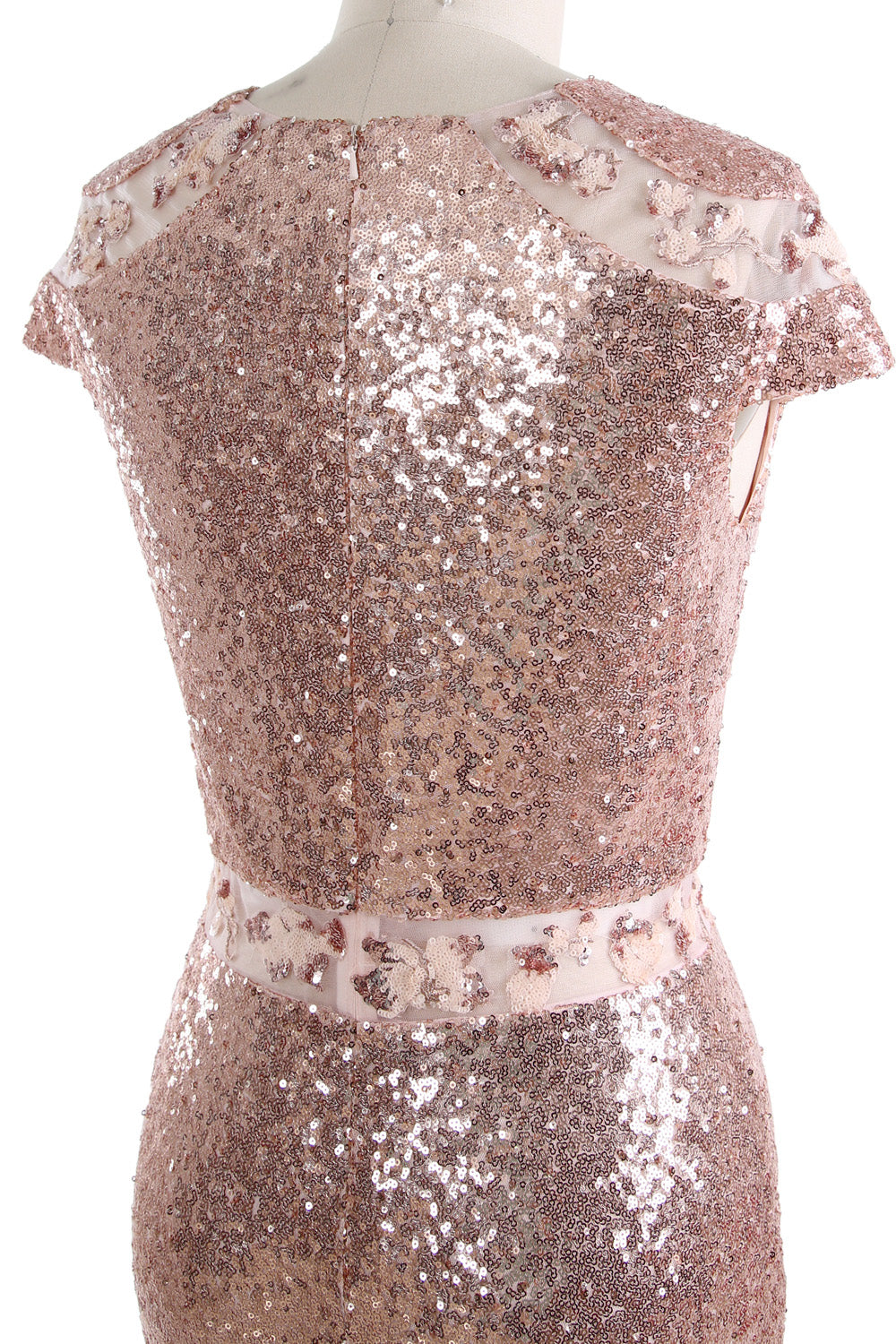 MACloth Damen Abendkleid Meerjungfrau Flügelärmel Pailletten Formelle Kleider