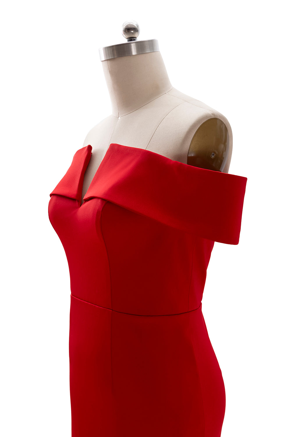 MACloth Women Sexy V Neck Off Shoulder Evening Bodycon Club Midi Cocktail Dress