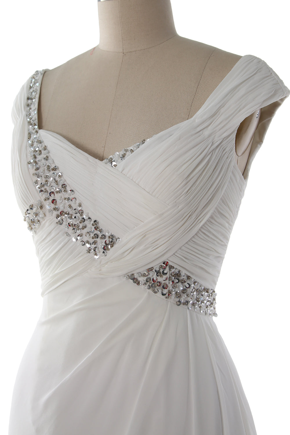 MACloth Plus Size Prom Dresses High Low V Neck Wedding Party Formal Evening Gown