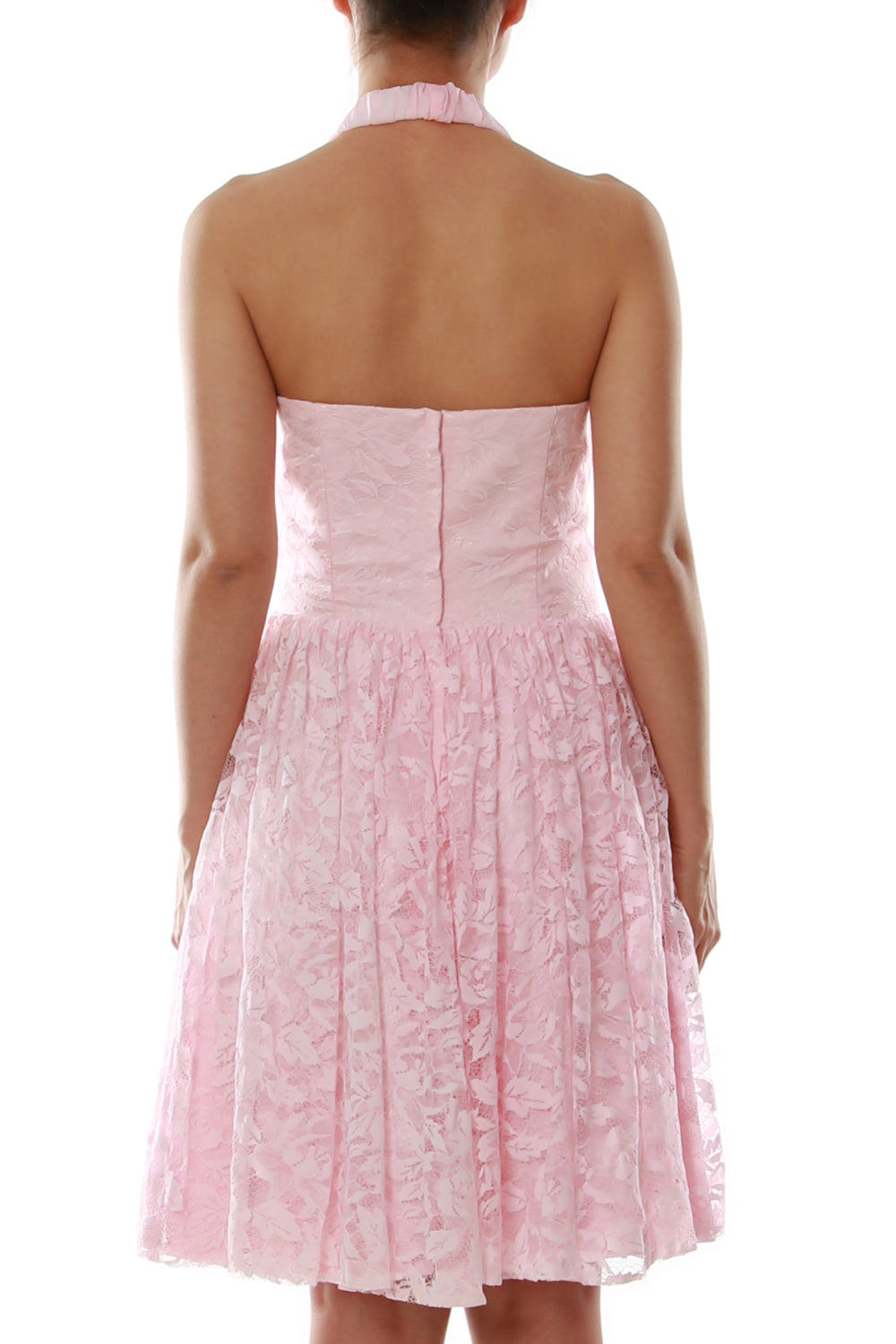 MACloth Damen Neckholder-Kleid, kurz, Spitze, kleines schwarzes Kleid, für Hochzeit, Party, Brautjungfer