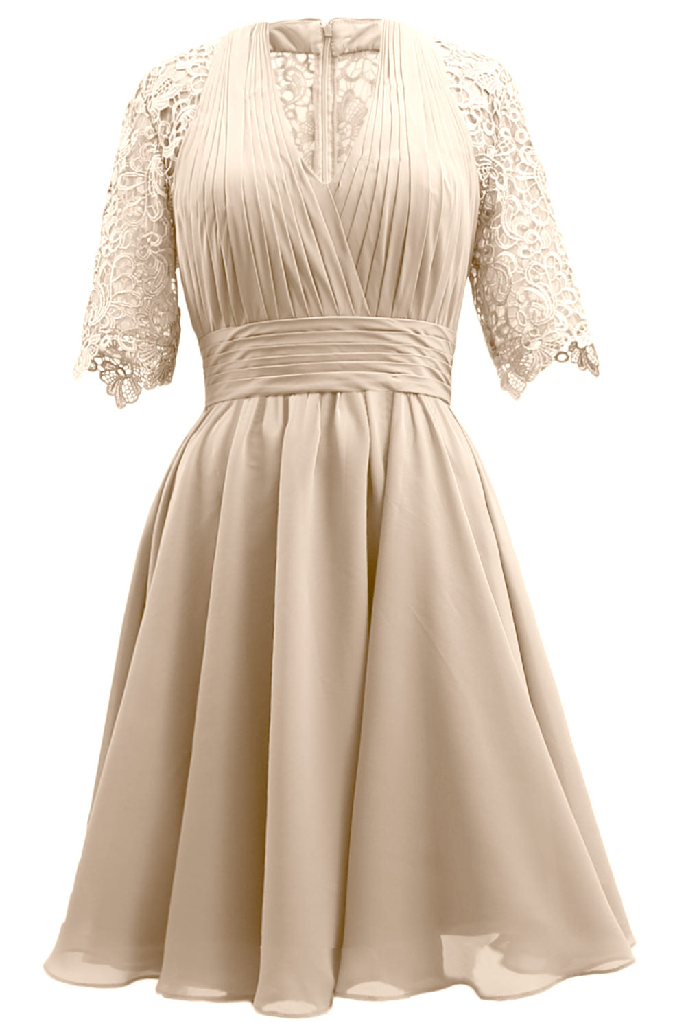 MACloth Vestidos de madre de la novia Encaje Cóctel Fiesta Invitada de boda Medias mangas