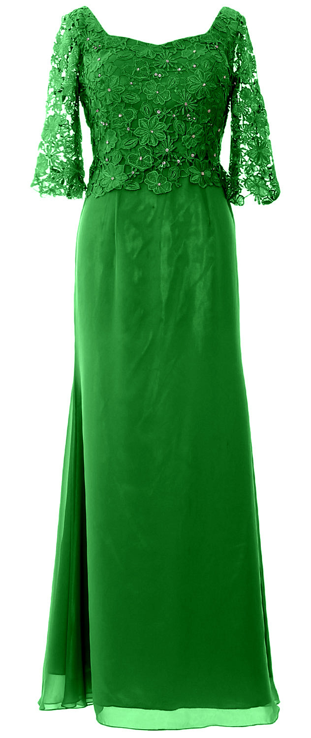 MACloth Damen Kleider für die Brautmutter, Halbarm, Spitze, formelles Abendkleid