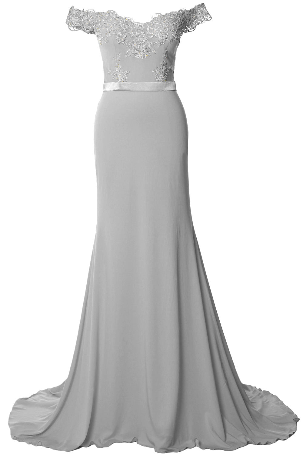 MACloth Women Prom Dresses Mermaid Off the Shoulder Lace Formal Evening Gown