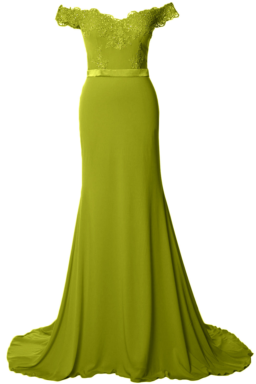 MACloth Women Prom Dresses Mermaid Off the Shoulder Lace Formal Evening Gown