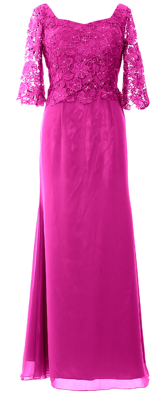 MACloth Damen Kleider für die Brautmutter, Halbarm, Spitze, formelles Abendkleid