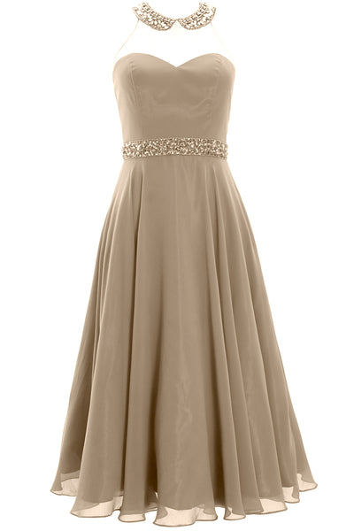 MACloth Women 2019 Beaded Short Prom Homecoming Cocktail Dress tea length midi