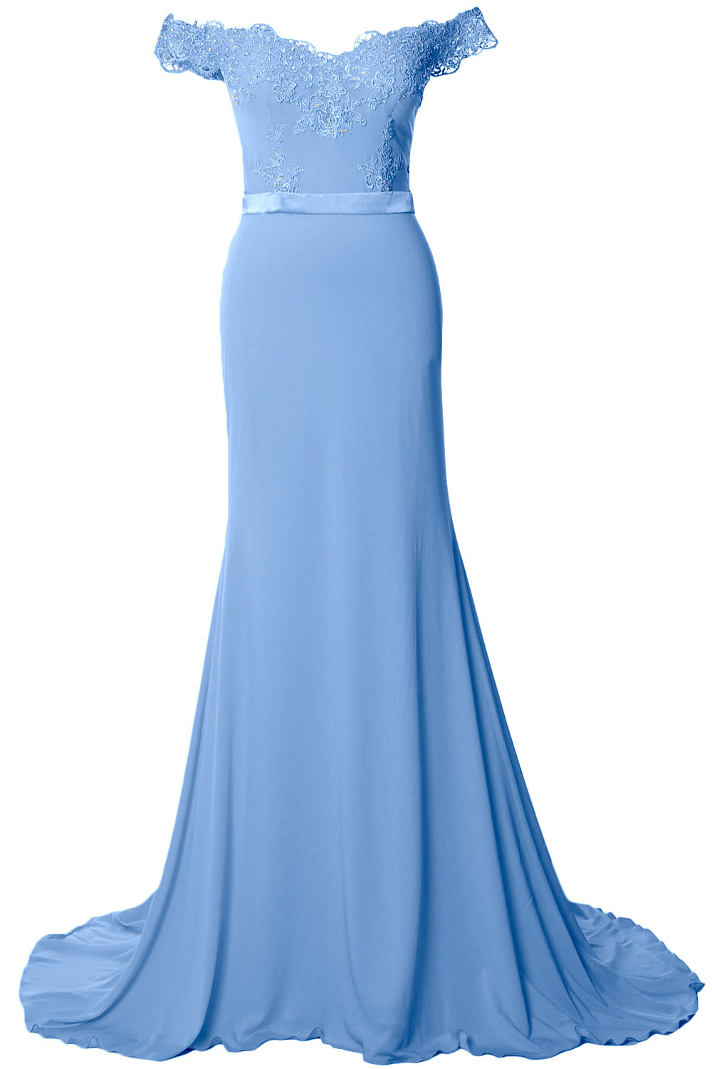 MACloth Women Prom Dresses Mermaid Off the Shoulder Lace Formal Evening Gown