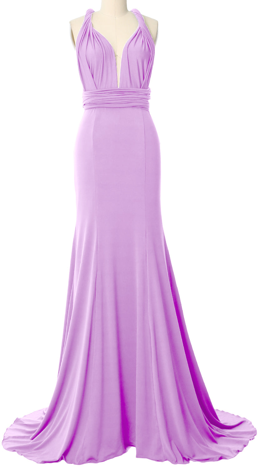 MACloth Convertible Wrap Multi Way Bridesmaid Dress Maxi Evening Formal Gown
