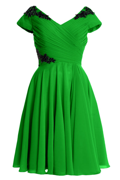 MACloth Women Mother of Bride Groom Dresses Short Cap Sleeve Bridesmaid BD MoH