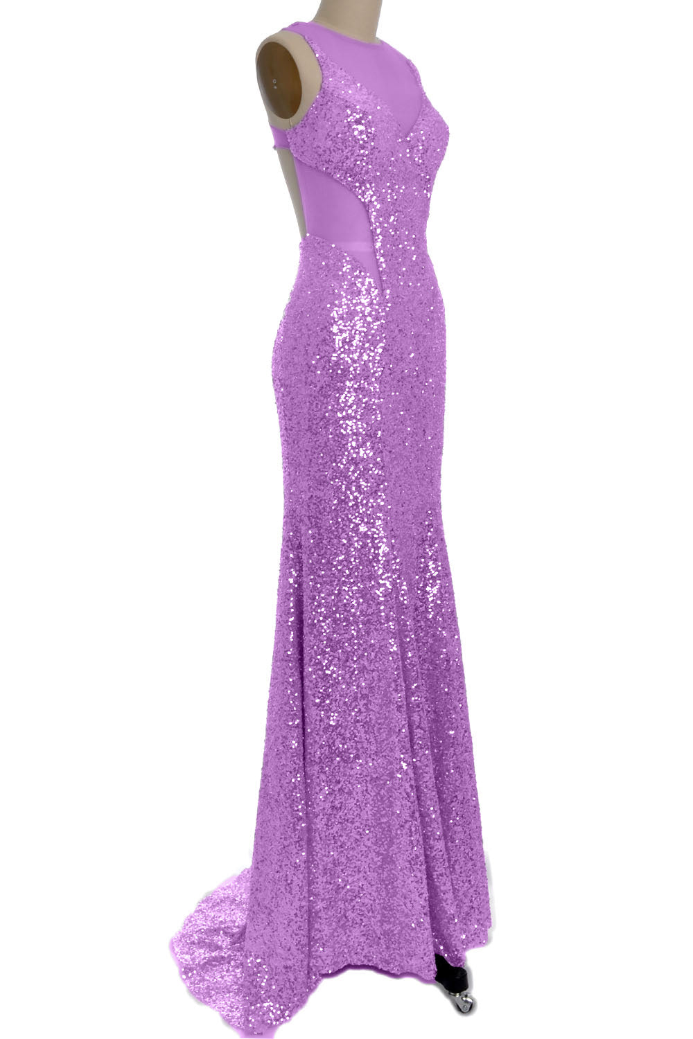 MACloth Wunderschönes Meerjungfrau-Kleid mit Ausschnitten und Pailletten, lang, für Abschlussball, Party, Abendkleid