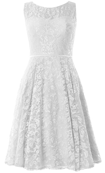MACloth Women Lace Cocktail Dresses Vintage Short Wedding Party Guest Mother