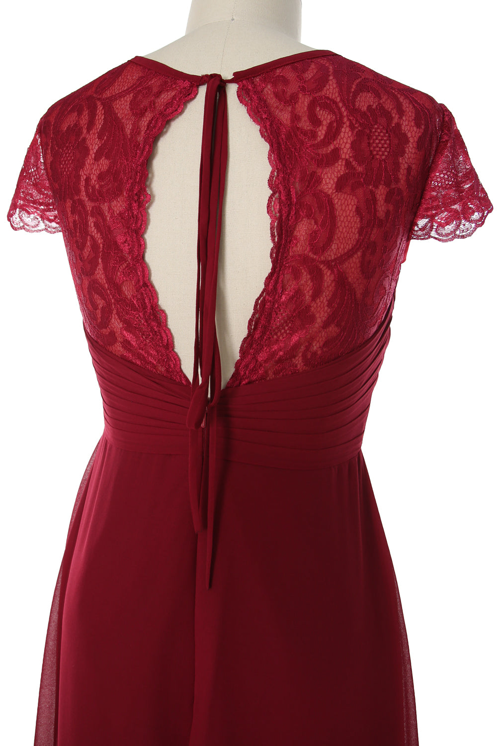 Vestido de dama de honor largo con mangas cortas elegante MACloth 2018 Vestido formal de noche