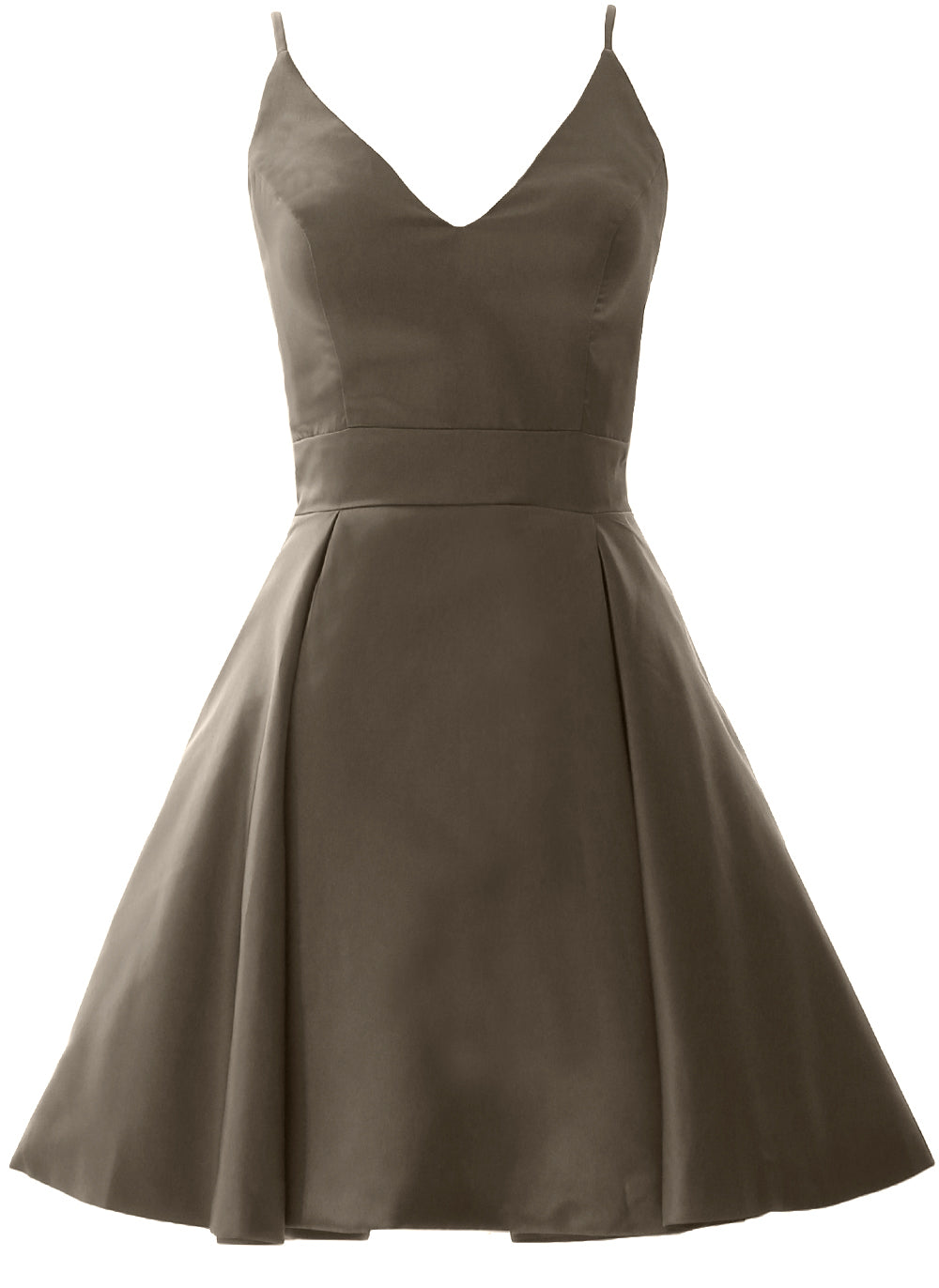 MACloth Mini vestidos de fiesta de graduación con escote en V de satén para invitados de boda