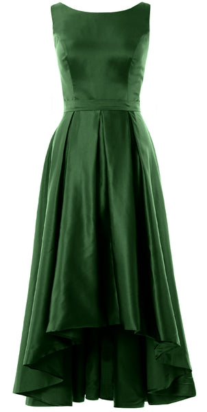 MACloth Hi-Lo Bridesmaid Dresses Sleeveless Cocktail Wedding Party Formal Gown