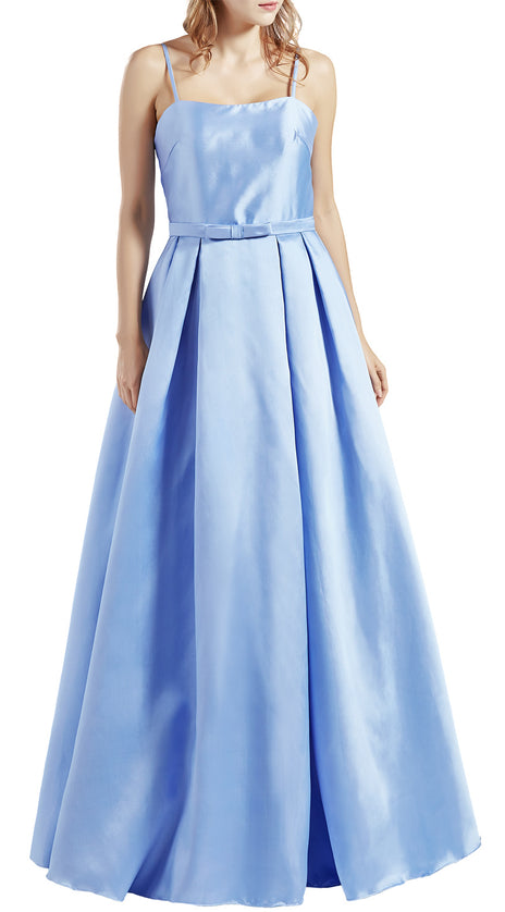 MACloth Women Long Sleeveless Satin Prom Party Dresses Homecoming Evening Gown