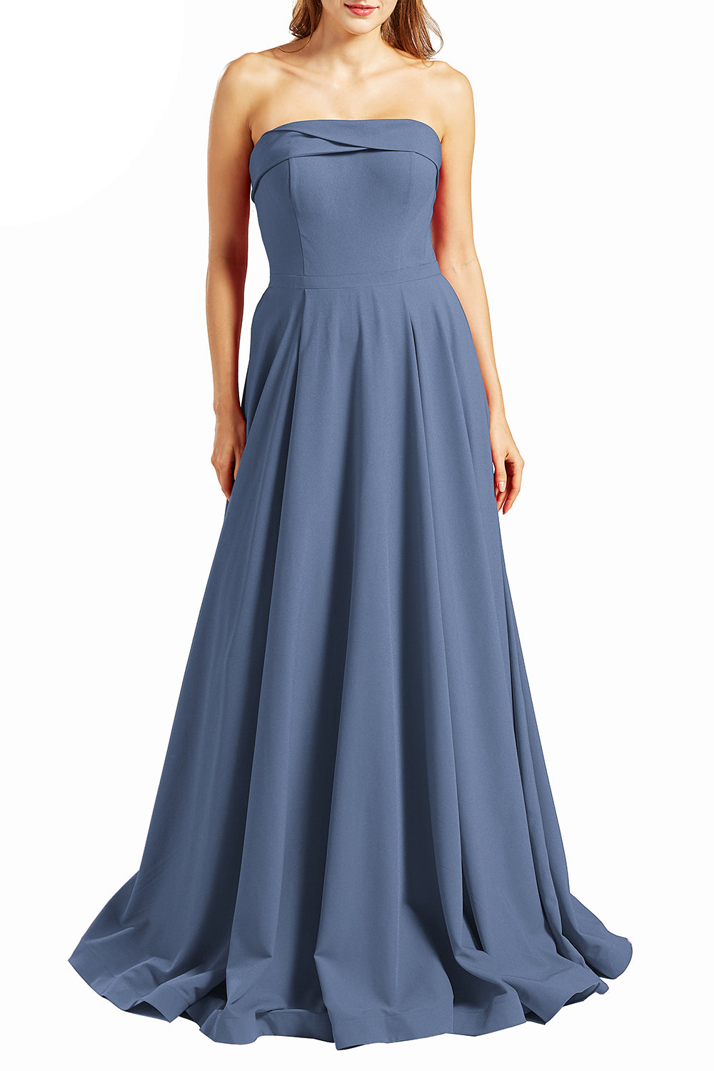 MACloth Vestidos de fiesta para mujer sin tirantes, largos, formales, de noche, estilo militar